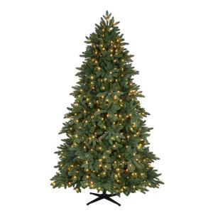 Home Accents Holiday 7.5 ft. Pre-Lit LED Bristol Spruce Quick Set Artificial Christmas Tree with Warm White Lights-TG76P2556L00 301574625