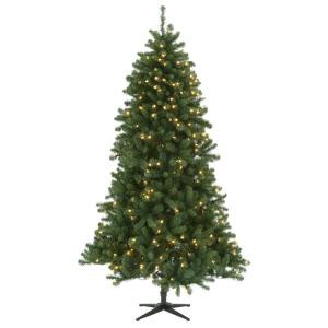 Home Accents Holiday 7.5 ft. Pre-Lit LED Grand Duchess Pine Quick Set Artificial Christmas Tree with Warm White LED lights-TG76M3AGTL01 301439045