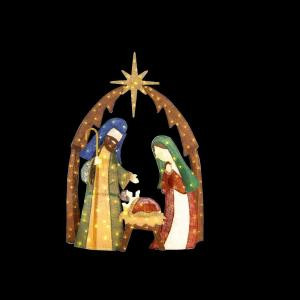 Home Accents Holiday 76 in. LED Lighted Burlap Nativity Scene-TY731-1614 206954442