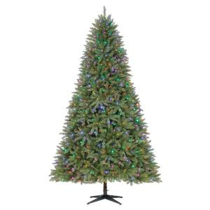 Home Accents Holiday 9 ft. Pre-Lit LED Matthew Fir Quick Set Artificial Christmas Tree with Color Changing Lights-TG90M2V39D02 301576167