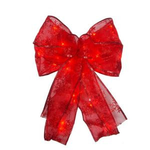 Home Accents Holiday 9 in. Red LED Ribbon Bow Tree Topper-EB03-2R006-A1 202353580