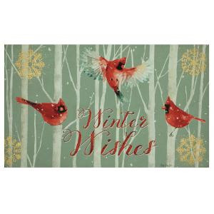 Home Accents Holiday Elegant Entry Holiday Cardinal Wishes 18 in. x 30 in. Holiday Door Mat-564445 301747787
