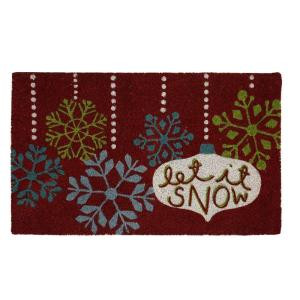 Home Accents Holiday Hanging Snowflakes 17 in. x 29 in. Coir and Vinyl Door Mat-520953 207037239