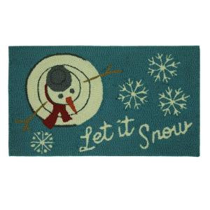Home Accents Holiday Let It Snowman Top 17 in. x 29 in. Hand Hooked Holiday Mat-520144 206993465
