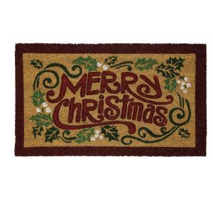 Home Accents Holiday Old Time Christmas 17 in. x 29 in. Coir and Vinyl Door Mat-520960 207037258