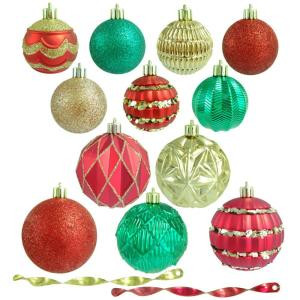 Home Accents Holiday Red, Green and Gold Shatterproof Christmas Ornament Assortment (100-Pack)-H482 301575148