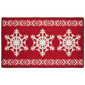 Home Accents Holiday Snowflake Sweater 18 in. x 30 in. Printed Holiday Mat-564414 301747766