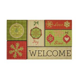 Home Accents Holiday Woven Welcome 18 in. x 30 in. Recycled Rubber Holiday Mat-565275 301747779