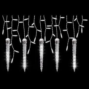 LightShow 5-Light White Icicle String Light Set with Shooting Star Icicles-88531 204070191