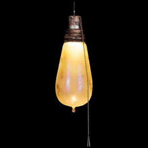 LightShow Hanging Attic Light with Rusted Look and Creepy Flickering Effect-56875 205832456