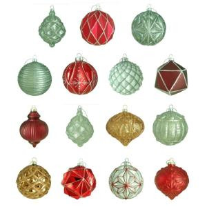 Martha Stewart Living 100 mm Winter Tidings Ornament Assortment (15-Count)-HEGL23WT 207045497