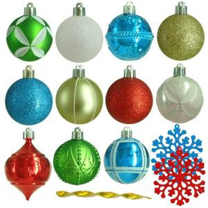 Martha Stewart Living 2.3 in. Alpine Holiday Shatter-Resistant Ornament (101-Count)-HE-625 206953572