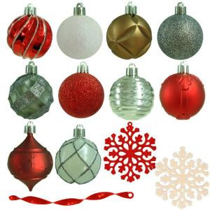 Martha Stewart Living 2.3 in. Winter Tidings Shatter-Resistant Ornament (101-Count)-HE-635 206953574