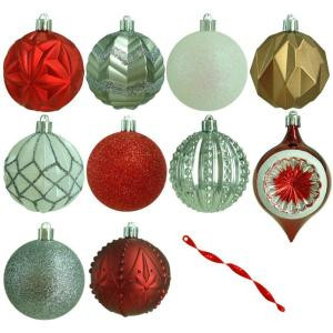 Martha Stewart Living 3 in. Winter Tidings Shatter-Resistant Ornament (75-Count)-HE-1120 206953610