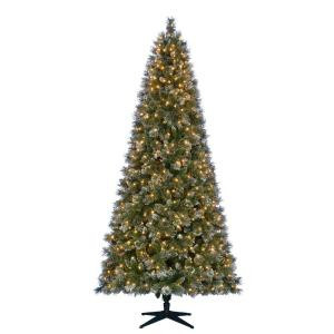 Martha Stewart Living 9 ft. Pre-Lit LED Sparkling Pine Quick-Set Artificial Christmas Tree with Pinecones and 600 Warm White Lights-TG90M3ACDL00 206771044