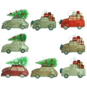 Martha Stewart Living Hand-Painted Car and Truck Ornament Assortment Set (12-Count)-HEGL26 207045435