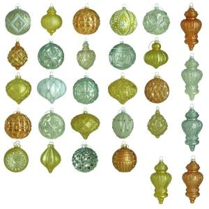 Martha Stewart Living Holiday Shimmer Glass Ornament Set (50-Count)-HEGL25HS 207045430