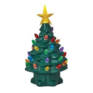 Mr. Christmas 7 in. Christmas Porcelain Nostalgic Tree in Green-17358 302506551