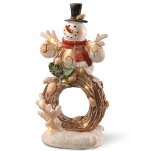 National Tree Company 11 in. Lighted Holiday Snowman Decor-PG11-12101-1 303231367