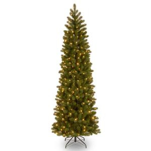 National Tree Company 12 ft. Downswept Douglas Pencil Slim Fir Tree with Clear Lights-PEDD4-392-120 302558678