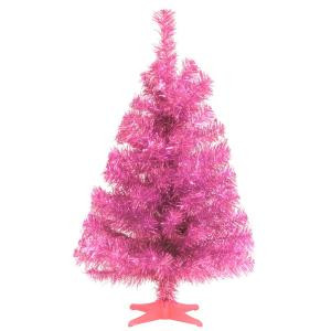 National Tree Company 2 ft. Pink Tinsel Artificial Christmas Tree-TT33-706-20-1 300487981