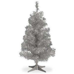National Tree Company 2 ft. Silver Tinsel Artificial Christmas Tree-TT33-700-20-1 300487974