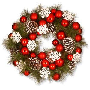 National Tree Company 23 in. Ornaments Artificial Wreath-RAC-15459W24 300154646