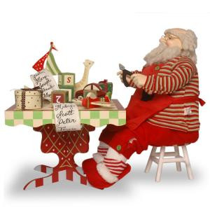 National Tree Company 24 in. Plush Collection Santa at Work Table-PL27-MX070 300488250