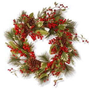 National Tree Company 28 in. Red Berry Artificial Wreath-RAC-JS31300 300154661
