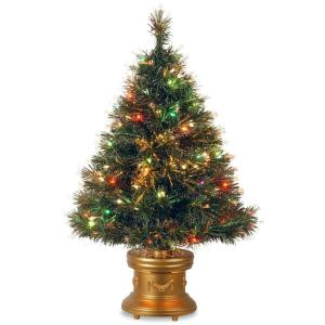 National Tree Company 3 ft. Fiber Optic Ice Artificial Christmas Tree with Multicolor Lights-SZIX7-102L-36-1 300496228