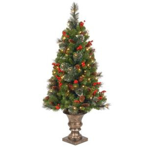 National Tree Company 4 ft. Crestwood Spruce Potted Artificial Christmas Tree with 100 Clear Lights-CW7-306-40 205949564