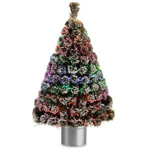 National Tree Company 4 ft. Fiber Optic Evergreen Flocked Artificial Christmas Tree-SZEF7-100L-48 300496192