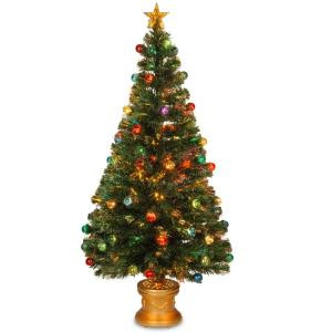 National Tree Company 5 ft. Fiber Optic Fireworks Artificial Christmas Tree with Ball Ornaments-SZOX7-100L-60 300496226