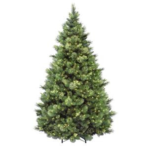 National Tree Company 7-1/2 ft. Carolina Pine Hinged Artificial Christmas Tree with 86 Flocked Cones and 750 Clear Lights-CAP3-306-75 207183116