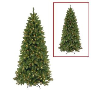National Tree Company 7.5 ft. Lehigh Valley Slim Pine Artificial Christmas Tree with Dual Color LED Lights-LVP7-322LD-75 207183195