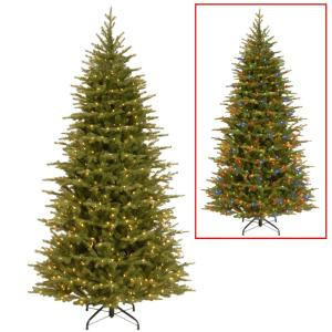 National Tree Company 7.5 ft. Nordic Spruce Slim Artificial Christmas Tree with Dual Color LED Lights-PENS4-337D-75 207183302