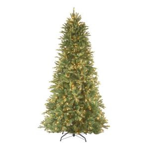 National Tree Company 9 ft. Feel Real Tiffany Fir Slim Hinged Artificial Christmas Tree with 800 Clear Lights-PETF3-304-90 202214943