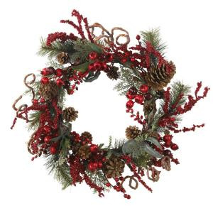 Nearly Natural 24 in. Assorted Berry Wreath-4838 100686413