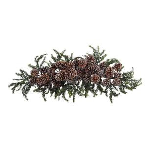 Nearly Natural 28 in. Iced Pine Cone Swag-4886 206585523