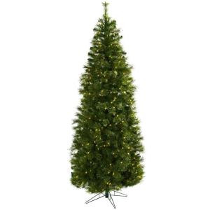 Nearly Natural 7.5 ft. Cashmere Slim Artifiicial Christmas Tree with Clear Lights-5378 204688170