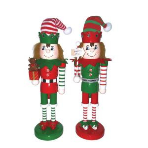 Santa's Workshop 14 in. Elf Nutcracker with Santa Hats (2 Assorted)-70897 207146856