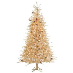 Sterling 7 ft. Pre-Lit Buttercream Frosted Hard Needle Artificial Christmas Tree with Clear Lights-6116--70BC 206482517