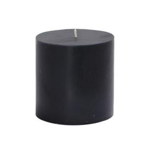 Zest Candle 3 in. x 3 in. Black Pillar Candles Bulk (12-Case)-CPZ-081_12 203363232