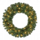 24 in. Pre-Lit Fairwood Artificial Christmas Wreath x 160 Tips with 50 UL Indoor/Outdoor Clear Lights-GD20P3A01C00 206795393