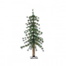 3 ft. Pre-Lit Hard Needle Alpine Christmas Tree with Natural Looking Metal Trunk-5417--30C 302452277
