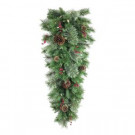 36 in. Battery Operated Syracuse Cashmere Berry Artificial Teardrop with 35 Clear LED Lights-BOWOTHD171E 205983415