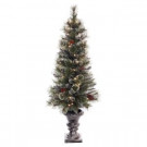 4 ft Pre-lit Incandescent Glitter Pot Artificial Christmas Tree with 50 UL Clear Lights-277-PT710240C05 303220730