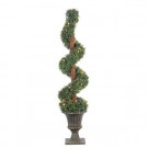 4 ft. Pre-Lit Potted Boxwood Spiral Artificial Christmas Tree-5216--40C 302452273