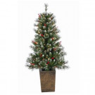 4 ft. Pre-Lit Potted Hard Mixed Needle Glazier Pine Artificial Christmas Tree-5210--40C 302452312