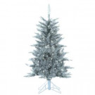 4 ft. Pre-Lit Silver Tuscany Tinsel Christmas Tree-6036--40SL 302452308
